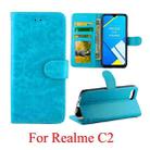 For OPPO Realme X Crazy Horse Texture Horizontal Flip Leather Case with Holder & Card Slots & Wallet & Photo Frame(Baby Blue) - 1