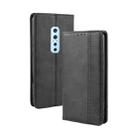 For Vivo V17 Pro Magnetic Buckle Retro Crazy Horse Texture Horizontal Flip Leather Case with Holder & Card Slots & Photo Frame(Black) - 1