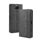 For Sony Xperia 8 Magnetic Buckle Retro Crazy Horse Texture Horizontal Flip Leather Case with Holder & Card Slots & Photo Frame(Black) - 1