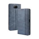 For Sony Xperia 8 Magnetic Buckle Retro Crazy Horse Texture Horizontal Flip Leather Case with Holder & Card Slots & Photo Frame(Blue) - 1