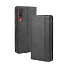 For Samsung Galaxy A90 5G Magnetic Buckle Retro Crazy Horse Texture Horizontal Flip Leather Case with Holder & Card Slots & Photo Frame(Black) - 1