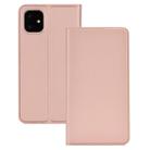 For iPhone 11  Ultra-thin Voltage Plain Magnetic Suction Card TPU+PU Mobile Phone Jacket with Chuck and Bracket(Rose Gold) - 1