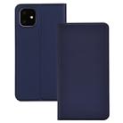 For iPhone 11  Ultra-thin Voltage Plain Magnetic Suction Card TPU+PU Mobile Phone Jacket with Chuck and Bracket(Blue) - 1