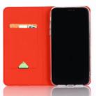 For iPhone 11 Pro Max Ultra-thin Voltage Plain Magnetic Suction Card TPU+PU Mobile Phone Jacket with Chuck and Bracket(Red) - 5
