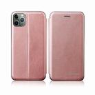 For iPhone 11 Pro Integrated Electricity Pressing Retro Texture Magnetic TPU+PU Leather Casewith Card Slot & Holder(Rose Gold) - 1