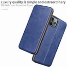 For iPhone 11 Pro Max Integrated Electricity Pressing Retro Texture Magnetic TPU+PU Leather Case with Card Slot & Holder(Blue) - 5