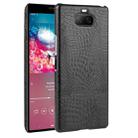 For Sony Xperia 8 Shockproof Crocodile Texture PC + PU Case(Black) - 1