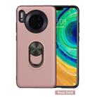 For Huawei Mate 30， 360 Rotary Multifunctional Stent PC+TPU Case with Magnetic Invisible Holder(Rose Gold) - 1