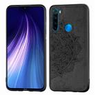 For Xiaomi Redmi Note 8， ProEmbossed Mandala Pattern PC + TPU + Fabric Phone Case with Lanyard & Magnetic(Black) - 1