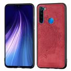 For Xiaomi Redmi Note 8， ProEmbossed Mandala Pattern PC + TPU + Fabric Phone Case with Lanyard & Magnetic(Red) - 1