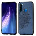 For Xiaomi Redmi Note 8， ProEmbossed Mandala Pattern PC + TPU + Fabric Phone Case with Lanyard & Magnetic(Blue) - 1