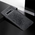 For Galaxy S10+ Embossed Mandala Pattern PC + TPU + Fabric Phone Case with Lanyard & Magnetic(Black) - 2