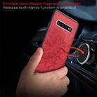 For Galaxy S10+ Embossed Mandala Pattern PC + TPU + Fabric Phone Case with Lanyard & Magnetic(Red) - 4