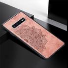 For Galaxy S10+ Embossed Mandala Pattern PC + TPU + Fabric Phone Case with Lanyard & Magnetic(Rose Gold) - 2