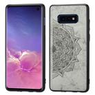 For Galaxy S10e Embossed Mandala Pattern PC + TPU + Fabric Phone Case with Lanyard & Magnetic(Gray) - 1