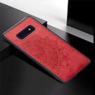 For Galaxy S10e Embossed Mandala Pattern PC + TPU + Fabric Phone Case with Lanyard & Magnetic(Red) - 2
