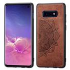 For Galaxy S10e Embossed Mandala Pattern PC + TPU + Fabric Phone Case with Lanyard & Magnetic(Brown) - 1