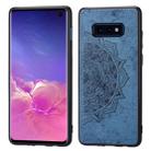 For Galaxy S10e Embossed Mandala Pattern PC + TPU + Fabric Phone Case with Lanyard & Magnetic(Blue) - 1