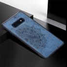 For Galaxy S10e Embossed Mandala Pattern PC + TPU + Fabric Phone Case with Lanyard & Magnetic(Blue) - 2