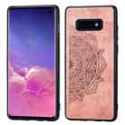 For Galaxy S10e Embossed Mandala Pattern PC + TPU + Fabric Phone Case with Lanyard & Magnetic(Rose Gold) - 1