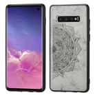 For Galaxy S10 Embossed Mandala Pattern PC + TPU + Fabric Phone Case with Lanyard & Magnetic(Gray) - 1