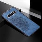 For Galaxy S10 Embossed Mandala Pattern PC + TPU + Fabric Phone Case with Lanyard & Magnetic(Blue) - 2