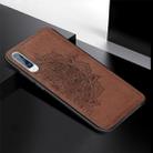 For Galaxy A70 Embossed Mandala Pattern PC + TPU + Fabric Phone Case with Lanyard & Magnetic(Brown) - 2