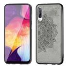 For Galaxy A50 Embossed Mandala Pattern PC + TPU + Fabric Phone Case with Lanyard & Magnetic(Gray) - 1