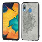 For Galaxy A30 & A20 Embossed Mandala Pattern PC + TPU + Fabric Phone Case with Lanyard & Magnetic(Gray) - 1