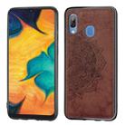 For Galaxy A30 & A20 Embossed Mandala Pattern PC + TPU + Fabric Phone Case with Lanyard & Magnetic(Brown) - 1