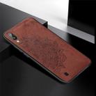 For Galaxy M10 Embossed Mandala Pattern PC + TPU + Fabric Phone Case with Lanyard & Magnetic(Brown) - 2