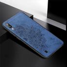 For Galaxy M10 Embossed Mandala Pattern PC + TPU + Fabric Phone Case with Lanyard & Magnetic(Blue) - 2