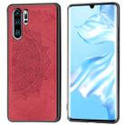 For Huawei P30 Pro Embossed Mandala Pattern PC + TPU + Fabric Phone Case with Lanyard & Magnetic(Red) - 1