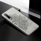 For Huawei P30 Embossed Mandala Pattern PC + TPU + Fabric Phone Case with Lanyard & Magnetic(Gray) - 2