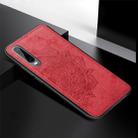 For Huawei P30 Embossed Mandala Pattern PC + TPU + Fabric Phone Case with Lanyard & Magnetic(Red) - 2