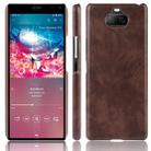 For Sony Xperia 8  Shockproof Litchi Texture PC + PU Case(Brown) - 1