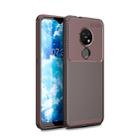 For Nokia 7.2 Carbon Fiber Texture Shockproof TPU Case(Brown) - 1