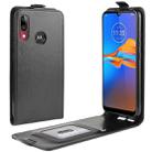 For MOTO E6 Plus   Crazy Horse Vertical Flip Leather Protective Case(Black) - 1