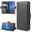 For MOTO E6 Plus   Wallet Stand Leather Cell Phone Case with Wallet & Holder & Card Slots(Black) - 1