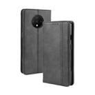 For OnePlus 7T  Magnetic Buckle Retro Crazy Horse Texture Horizontal Flip Leather Case  , with Holder & Card Slots & Photo Frame(Black) - 1