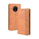 For OnePlus 7T  Magnetic Buckle Retro Crazy Horse Texture Horizontal Flip Leather Case  , with Holder & Card Slots & Photo Frame(Brown) - 1