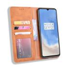 For OnePlus 7T  Magnetic Buckle Retro Crazy Horse Texture Horizontal Flip Leather Case  , with Holder & Card Slots & Photo Frame(Brown) - 6