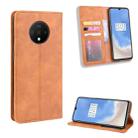 For OnePlus 7T  Magnetic Buckle Retro Crazy Horse Texture Horizontal Flip Leather Case  , with Holder & Card Slots & Photo Frame(Brown) - 11