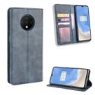 For OnePlus 7T  Magnetic Buckle Retro Crazy Horse Texture Horizontal Flip Leather Case  , with Holder & Card Slots & Photo Frame(Blue) - 11