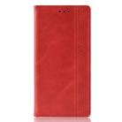 For OnePlus 7T  Magnetic Buckle Retro Crazy Horse Texture Horizontal Flip Leather Case  , with Holder & Card Slots & Photo Frame(Red) - 2