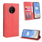 For OnePlus 7T  Magnetic Buckle Retro Crazy Horse Texture Horizontal Flip Leather Case  , with Holder & Card Slots & Photo Frame(Red) - 11