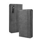 For Oppo Realme XT / Realme X2 / K5   Magnetic Buckle Retro Crazy Horse Texture Horizontal Flip Leather Case with Holder & Card Slots & Photo Frame(Black) - 1