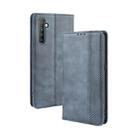 For Oppo Realme XT / Realme X2 / K5   Magnetic Buckle Retro Crazy Horse Texture Horizontal Flip Leather Case with Holder & Card Slots & Photo Frame(Blue) - 1