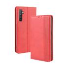 For Oppo Realme XT / Realme X2 / K5   Magnetic Buckle Retro Crazy Horse Texture Horizontal Flip Leather Case with Holder & Card Slots & Photo Frame(Red) - 1
