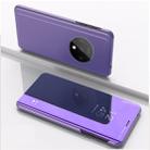 For One Plus 7T Plated Mirror Horizontal Flip Leather Case  with Stand Mobile Phone Holster(Purple Blue) - 1